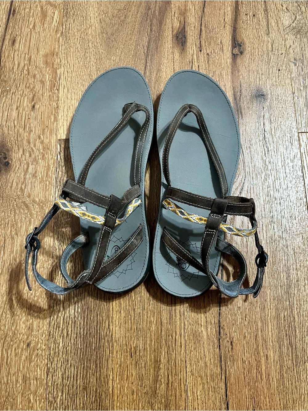 Gray Chaco Sandals with Braided Accent